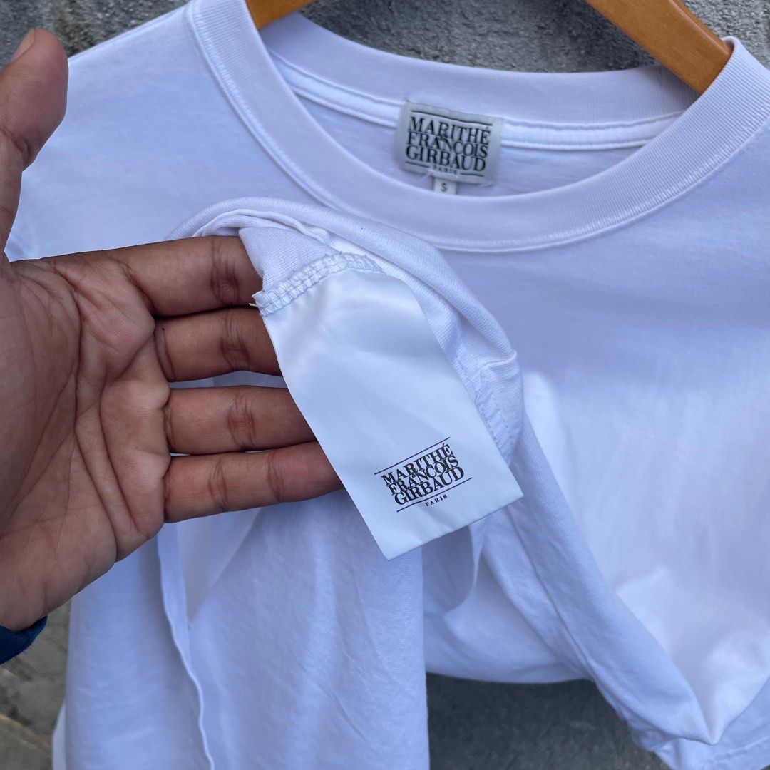 Marithe francois Girbaud shirt (Category: Luxury Apparel) located in Tarlac. Submitted by thrift2tarlac (Listing ID 1411927121, Image 3). Description: CIN CIN means CHEERS Very good condition Fresh from hongkong box Authentic / Legit 💯 Size on tag: S No issue Width: Length: Disclaimer: Color may vary due to lighting‼️ J&T courier 🚚 📍Tarlac City.