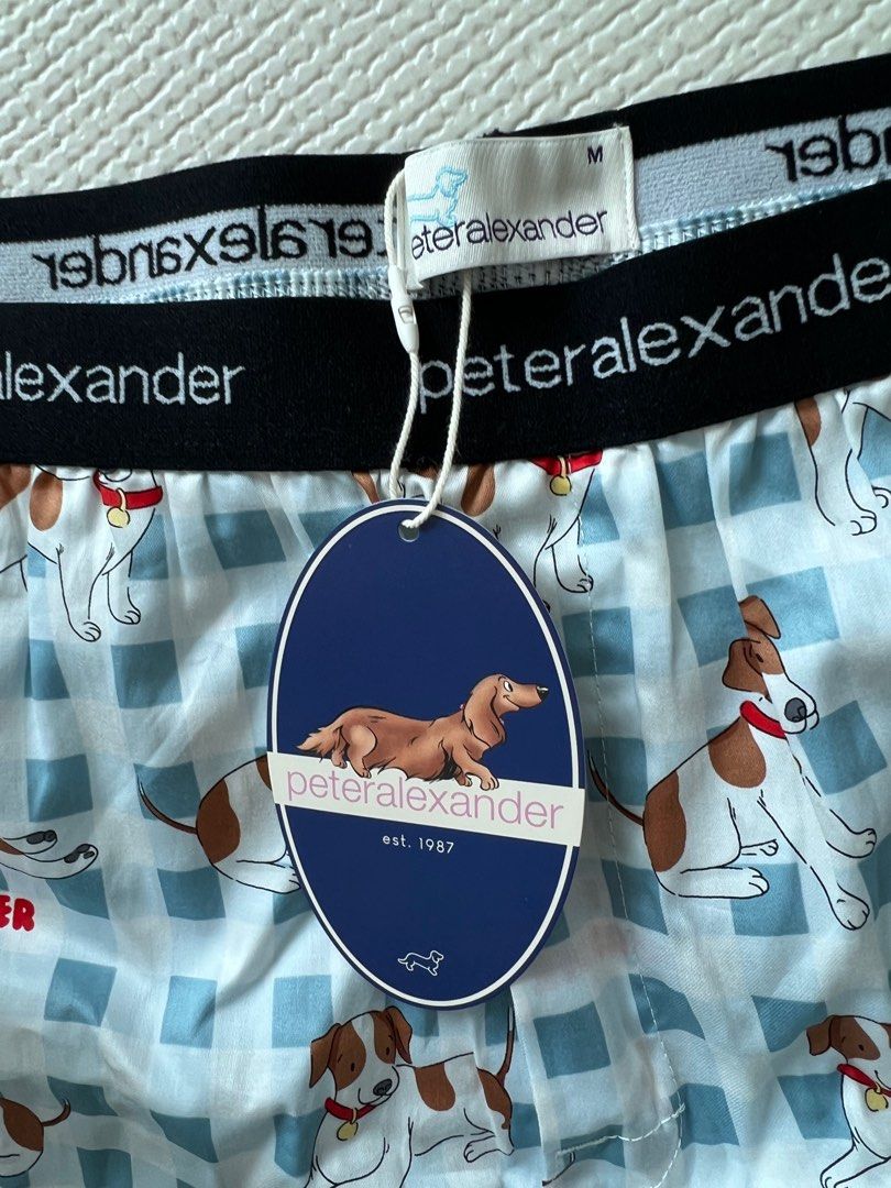 Peter Alexander Dog Print Pyjama Shorts - Size M (Category: Sleep and Loungewear) located in Singapore. Submitted by forever_yong (Listing ID 1411891373, Image 2). Description: - Brand new Peter Alexander pyjama shorts - Size: M - Fun dog print - Soft and breathable fabric - Perfect for sleep or lounging - Comes with original tags.