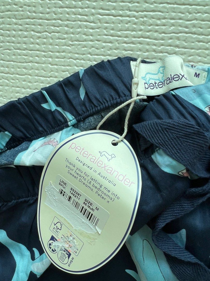Peter Alexander Shark Print Pyjama Shorts - Size M (Category: New Undergarments & Loungewear) located in Singapore. Submitted by forever_yong (Listing ID 1411891136, Image 4). Description: - Brand new Peter Alexander pyjama shorts - Fun shark print - Designed in Australia - Comfortable material - Drawstring waist for adjustable fit - Perfect for a cozy night's sleep.