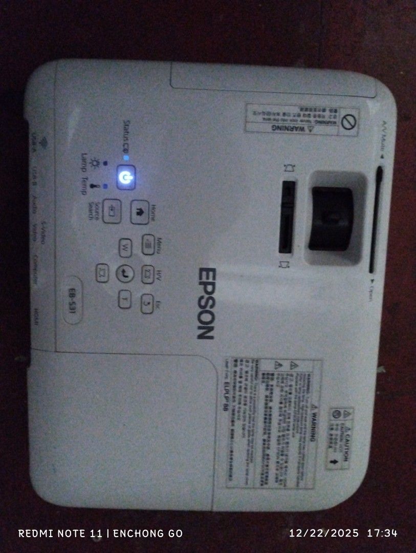 Projector Epson EB-S31 (Category: Projectors) located in Manila. Submitted by projector_seller (Listing ID 1411876759, Image 2). Description: EPSON EB-S31 3,200 lumens 📌SPECS: • Projection System: 3LCD, 3-chip technology • Native Resolution: 800 x 600 (SVGA) • Color Brightness: 3,200 lumens • White Brightness: 3,200 lumens • Resolution, Projectors Facets: SVGA • Aspect Ratio: 4:3 • Contrast Ratio, Projectors Facets: 15,000:1 • Brightness Range L