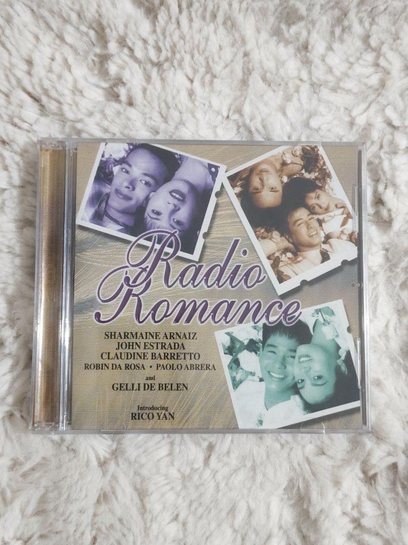 Radio Romance CD (Category: CDs & DVDs) located in Quezon City. Submitted by kevinfuentes0219 (Listing ID 1411800684, Image 1). Description: - Original Radio Romance CD - Features Sharmaine Arnaiz, John Estrada, Claudine Barretto, Rico Yan, and others - Contains eleven love stories - In original packaging.