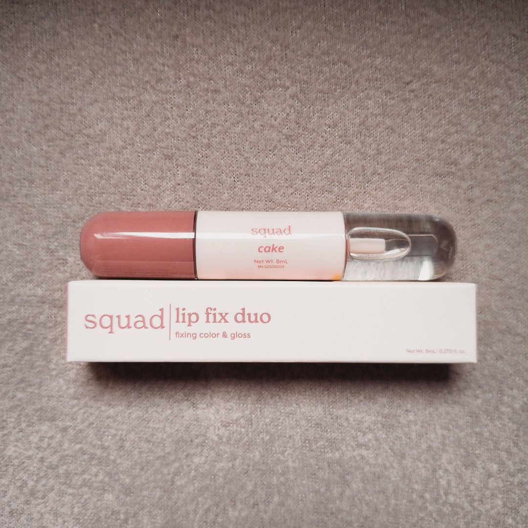 Squad Cosmetics Lip Fix Duo (fixing color & gloss) - Cake (Category: Makeup) located in Valenzuela. Submitted by cloudkyscart (Listing ID 1411834312, Image 1). Description: Selling the Squad Cosmetics Lip Fix Duo I bought last Dec. 21, 2025. I only used it once for swatching kaso hindi ko po shade. Price is fixed po. RFS: Not my shade..