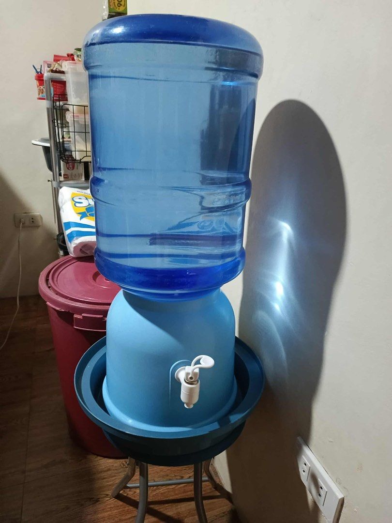 Table Top plastic Water dispenser with faucet (Category: Water Purifiers & Dispensers) located in Cainta. Submitted by selltimentalshop (Listing ID 1411933504, Image 2). Description: - Light blue water dispenser - Ideal for home or office use - Features a convenient spigot - Designed for standard water containers - In good, ready-to-use condition One month used only Food grade plastic Lightweight and durable For pick-up or delivery.