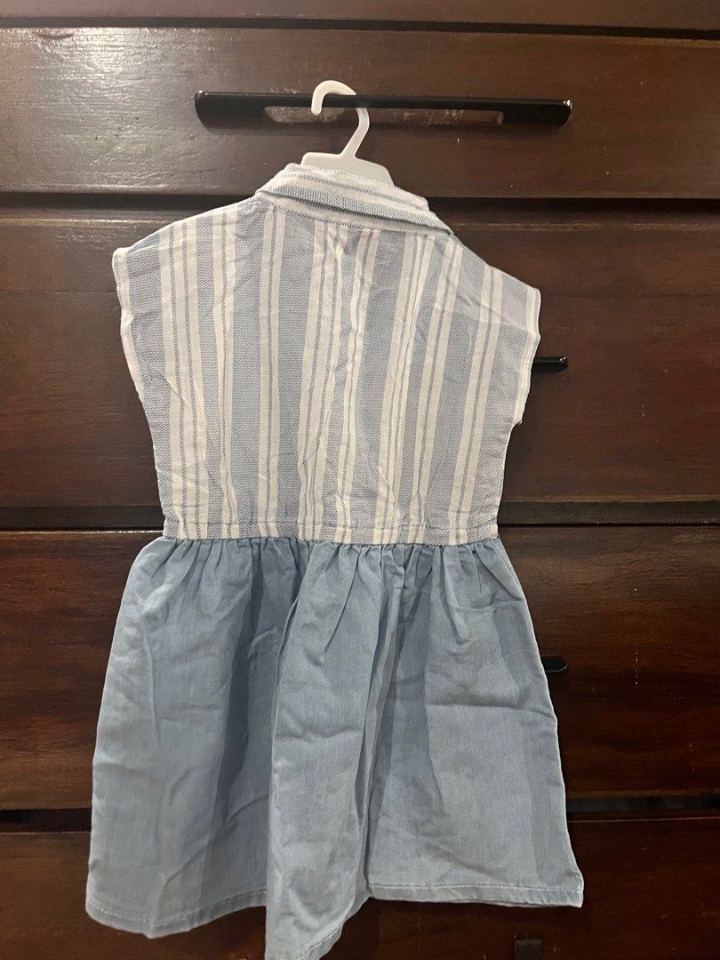 Whatever! Toddlers Dress Soft Denim Collared (Category: Babies & Kids Fashion) located in San Pedro. Submitted by dcsag (Listing ID 1411791149, Image 2). Description: - Brand: Whatever - Size: 2 (Toddler) - Features: Collared top with blue and white stripes, denim-like skirt, two pockets, button-down front - Condition: Excellent - Style: Casual - Perfect for everyday wear!.