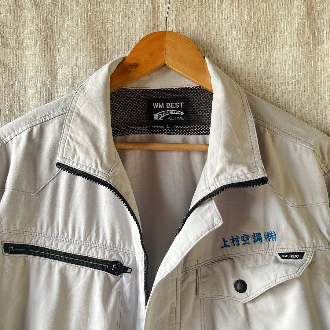 WM BEST Gray Jacket (Category: Coats, Jackets and Outerwear) located in Bulacan. Submitted by ishrm (Listing ID 1411872600, Image 2). Description: Length - 62cm Shoulders- 48cm Sleeve - 61cm Issue: Stains MOD: J&T only MOP: GCash (Payment First).
