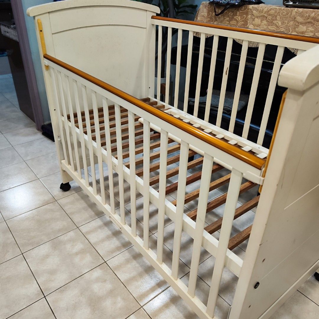 Wooden Baby Cot with Wheels, Babies & Kids, Baby Nursery & Kids ...