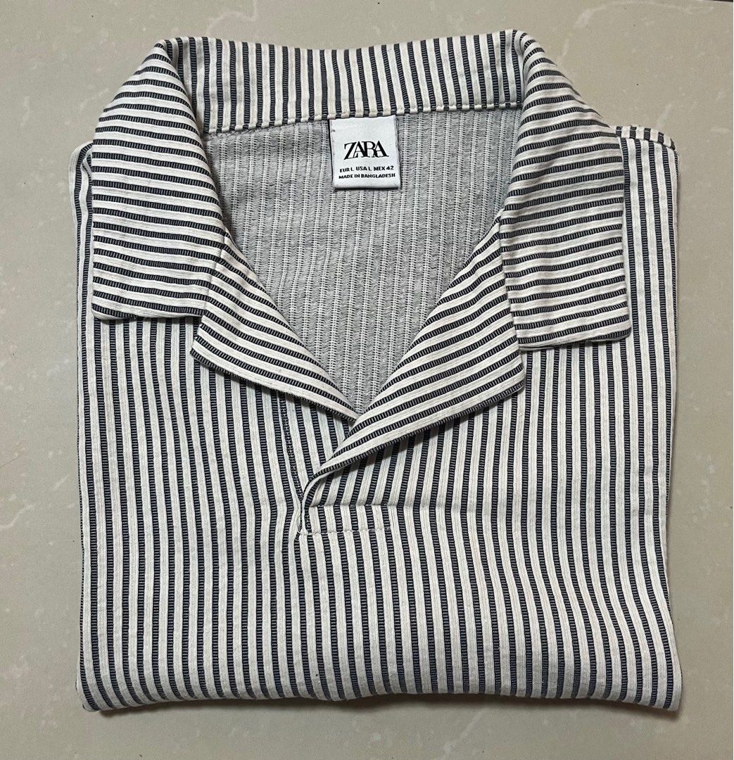 Zara Striped Polo Shirt (Category: Tshirts & Polo Shirts ) located in Dasmarinas. Submitted by kyle_estacio (Listing ID 1411853637, Image 1). Description: - Zara polo shirt - Striped pattern - Collared neckline - Short sleeves - Size L on Tag: Fits M - Made in Bangladesh - Relaxed fit - Classic design - Great for casual wear W:19-20 L:26-27.