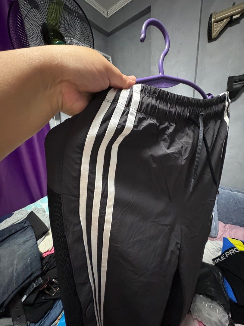Adidas Parachute Track Pants Small (Category: Other Bottoms) located in Mandaluyong City. Submitted by macopa_10 (Listing ID 1412136081, Image 2). Description: FOR SALE Adidas Parachute Pants Size Small Issue: loose thread back area (pag upo sa bamboo chair nagnisnis) 📍Mandaluyong 💳 GCash, GoTyme.