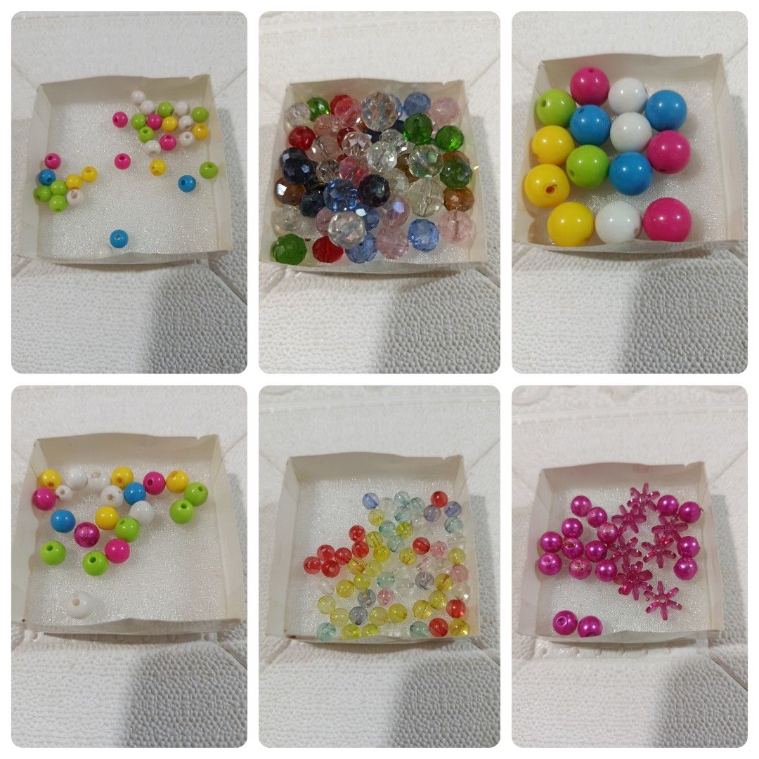Bundle Assorted Beads for DIY Crafts (Category: Craft Supplies & Tools) located in Quezon City. Submitted by truephoenix.16cee3 (Listing ID 1412111971, Image 1). Description: - Assorted colorful beads for crafting. - Includes round beads in various colors. - Features crystal beads. - Contains flower-shaped beads. - Great for jewelry making and embellishments. - Ideal for DIY enthusiasts and crafters. -each sold separately or bundle. TAKE IT ALL f