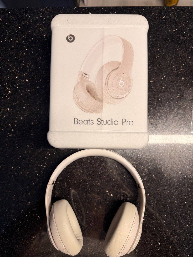 Beats Studio Pro Wireless Headphones - Sandstone (Category: Headphones & Headsets) located in Quezon City. Submitted by josephjyoung (Listing ID 1412138787, Image 1). Description: PRICE DROP ALERT!! FROM 12k to now 9K No haggling last price - Beats Studio Pro wireless headphones in Sandstone color. - Comes with original box, carrying case, 3.5mm jack and charging cables. - Foldable for convenient storage. - Product code: MQ7R3PA/A. - Original pri