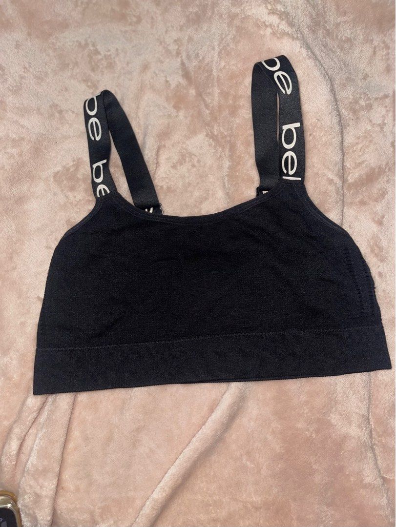 Bebe Sports Black Bralette (Category: Activewear) located in Quezon City. Submitted by lavenderpancake (Listing ID 1412022594, Image 1). Description: - Bebe sports bra in black - Original - Features adjustable straps - Bebe logo detail on straps - Seamless design for comfort - Made of stretchy material - Wide band at the bottom - No Flaws.
