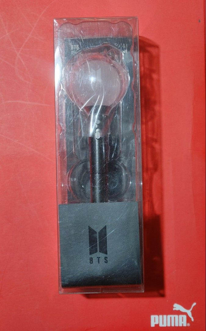 BTS Official Lightstick Pen with Freebies (Category: K-Wave Merchandise) located in Las Pinas. Submitted by mydibsonline (Listing ID 1412108291, Image 1). Description: Official BTS lightstick Pen - P1,000 - 100% Authentic / Original - Brand New / MIB (Mint In Box) - Includes original packaging - Comes with Free: BTS member photocards / ref magnet - Includes Free: BT21 character stickers - Mode of Payment: BPI / GCash - For Shipping: Lalamove / LB