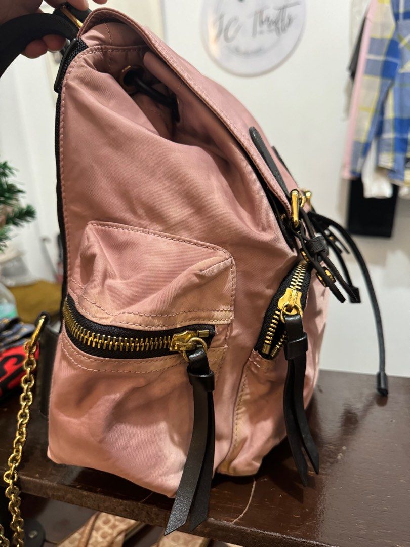 BURBERRY Pink/Black Technical Nylon And Leather Medium Rucksack Backpack Bag (Category: Luxury Bags & Wallets) located in Echague. Submitted by jenniferbo94771 (Listing ID 1412037376, Image 3). Description: BURBERRY Pink/Black Technical Nylon And Leather Medium Rucksack Backpack Bag Good condition 3200.