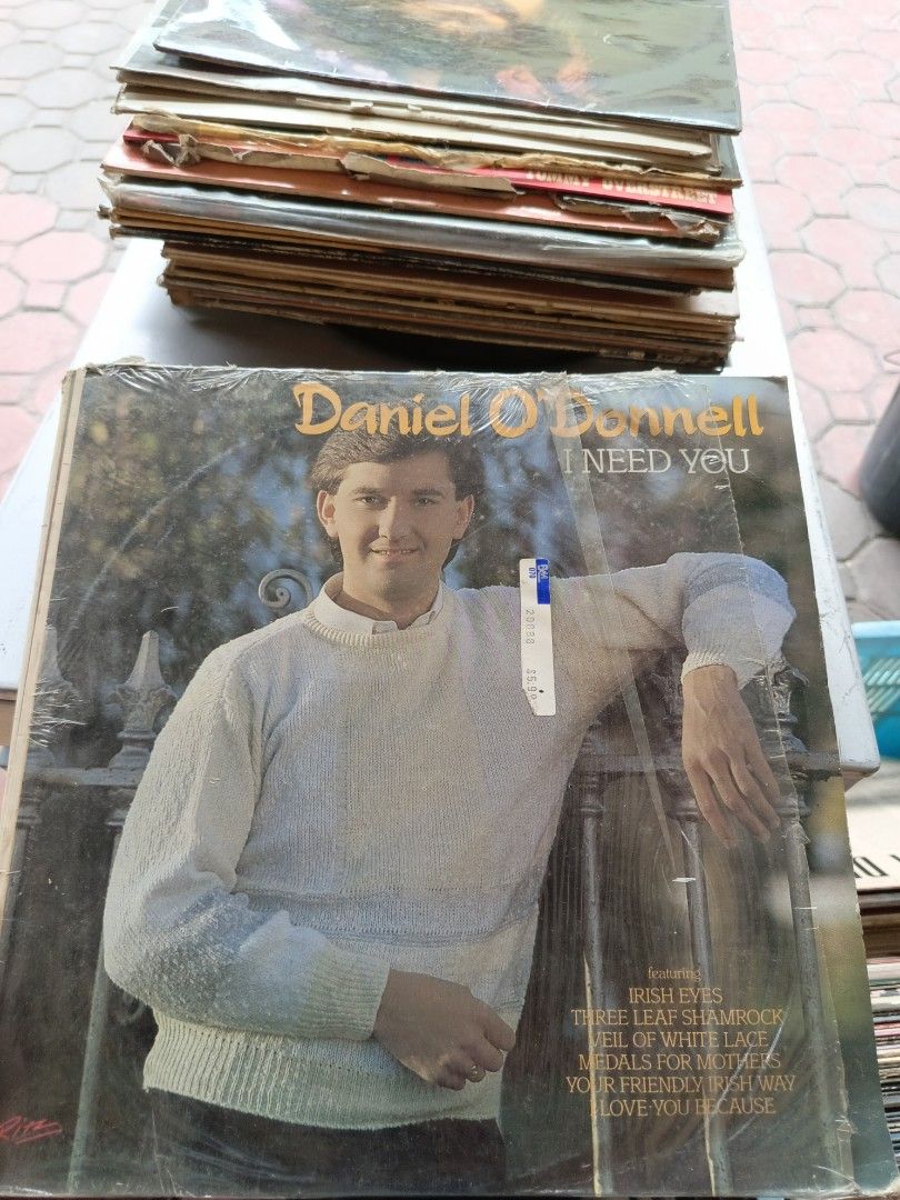 Daniel O'Donnell - I Need You Vinyl Record (Category: Vinyls) located in Paranaque City. Submitted by kikosgarage (Listing ID 1411974529, Image 1). Description: Vinyl record features Daniel O'Donnell's album "I Need You". The album cover shows Daniel O'Donnell. The tracklist includes "Irish Eyes", "Three Leaf Shamrock", "Veil of White Lace", "Medals For Mother", "Your Friendly Face", and "Love You Because"..