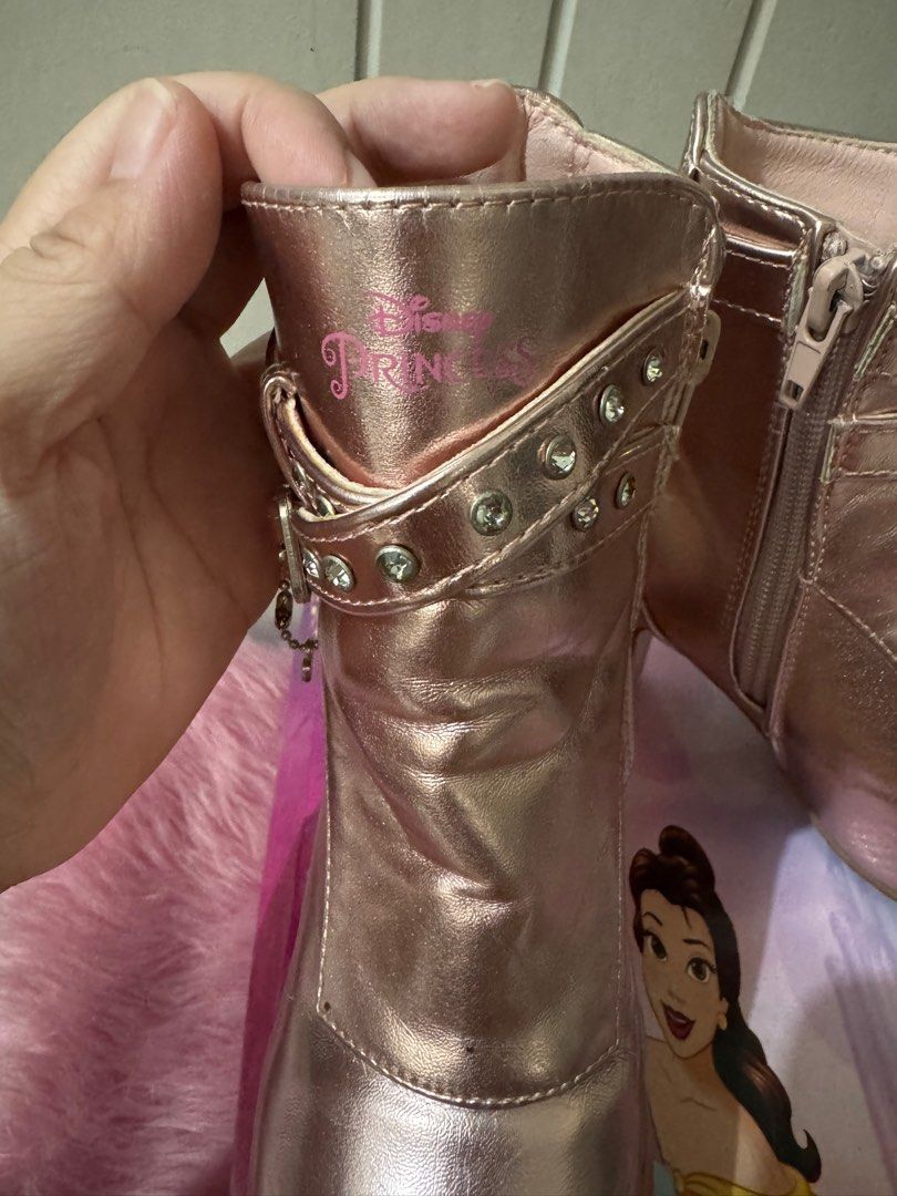 Disney Princess Millie Boots Size 30 (Category: Babies & Kids Fashion) located in Manila. Submitted by mitchmacy (Listing ID 1411996853, Image 2). Description: - Rose gold Disney Princess Millie boots - Size: EUR 30 / US 12 / UK 11 - Side zipper and buckle details - Small heel - Aurora logo - Includes original box Still nego.