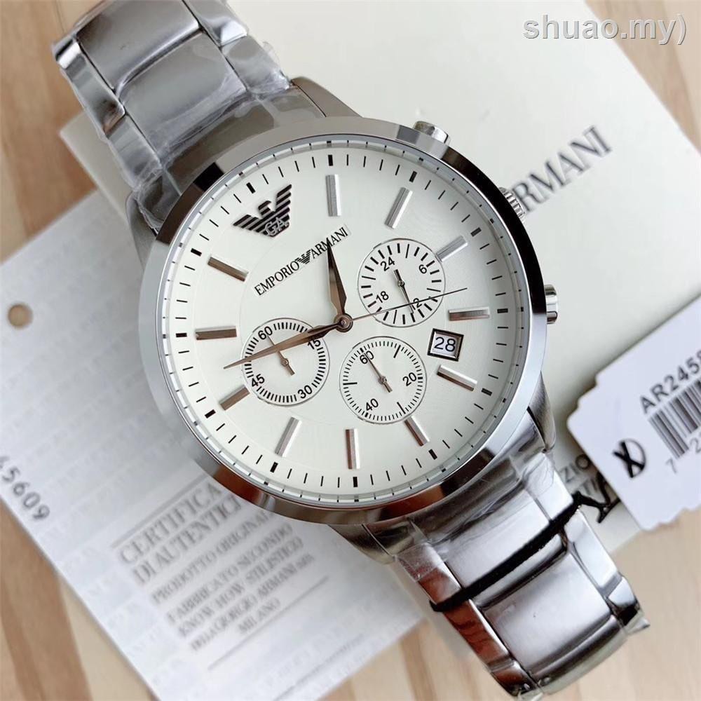 Emporio Armani Silver face stainless steel men watch AR5963, Men's ...