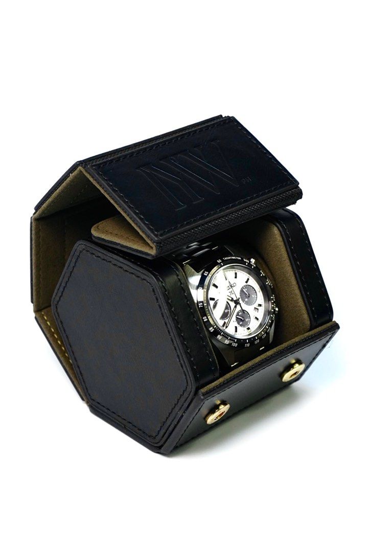 Hexa Travel Watch Roll V2 IYW (Category: Accessory Holder, Box & Organizers) located in Manila. Submitted by markwrist07 (Listing ID 1412075324, Image 2). Description: IYW Watch Organizer Collection Travel Watch Roll | Wooden Watch Box | Watch Winder Box 🎁 Ideal for: – Weddings, Birthdays, Holidays V2 Hexa Travel Watch Roll •Cowhide Leather, soft microfiber interior •Color way: “The Classic” & “The Executive” ✔️ Protects and displays your watche
