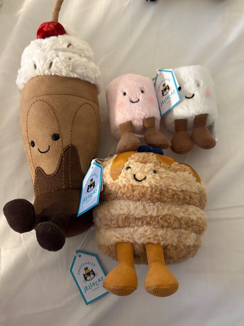Jellycat Amuseables Plushies / Charms (Category: Plushies & Soft Toys) located in Manila. Submitted by stefandraboutique (Listing ID 1412087073, Image 2). Description: Jellycat Marshmallow Keyring Charm - 2750 Jellycat Pancake Keyring Charm - 2950 Jellycat Milkshake Plush - 3580 .