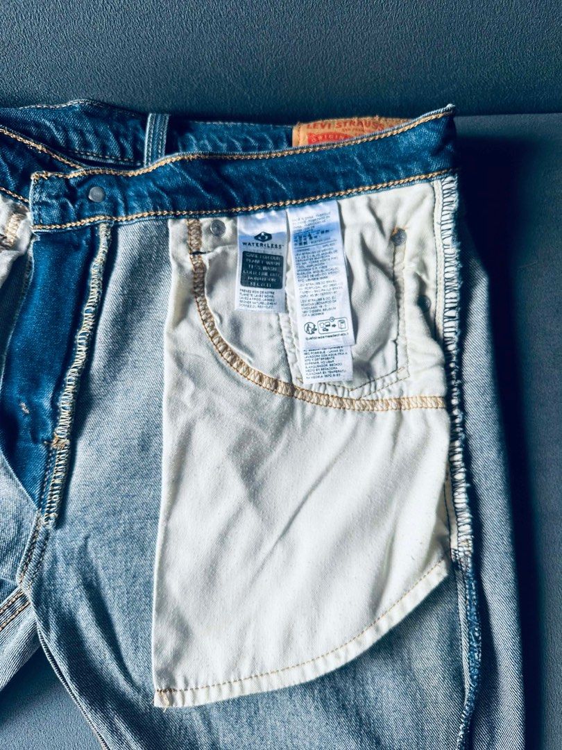Preloved Levi's 505 Men's Jeans - W29 (Category: Jeans) located in Mandaluyong City. Submitted by Laurice (Listing ID 1411986279, Image 3). Description: - Levi's 505 men's jeans - Classic blue wash - Waist: 29 inches - Length: 38.8 inches - Iconic Levi's red tab and back pocket design - Tag visible Meet up: 📍sm caloocan 📍kai mall 📍watsons nodado hospital .
