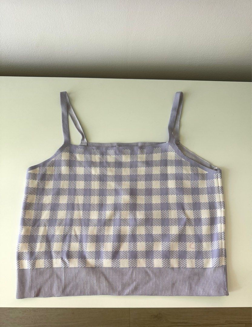 Mango Gingham Purple Top (Category: Sleeveless) located in Muntinlupa City. Submitted by alexstufff (Listing ID 1411991267, Image 1). Description: Used only once and in good condition RFS: Decluttering .