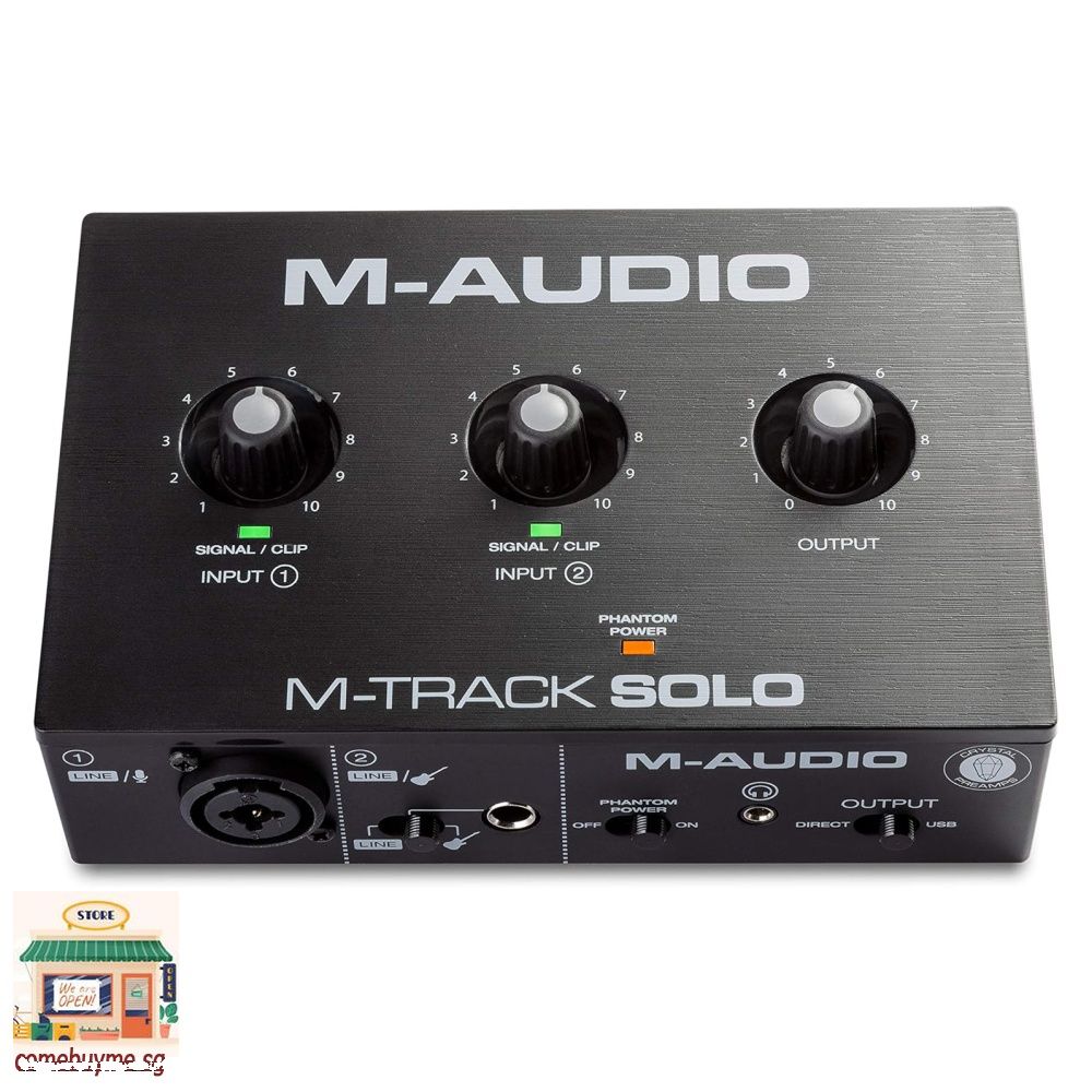 M-Audio M-Track Solo – USB Audio Interface for Recording, Streaming and Podcasting with XLR, Line and DI Inputs, Plus a Software Suite Included