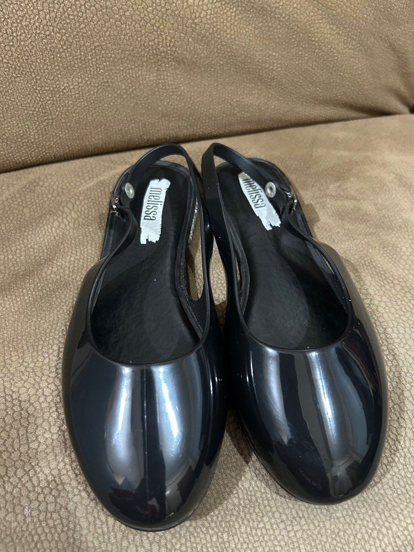 Melissa Lipstick AD Black Glitter Sandals (Category: Flats & Sandals) located in Quezon City. Submitted by thei. (Listing ID 1411985015, Image 1). Description: Slightly used 9/10 Melissa og with box - Black Melissa Lipstick AD sandals - Size: USA 5 - Slingback style with buckle - Color: Black/Glitter.