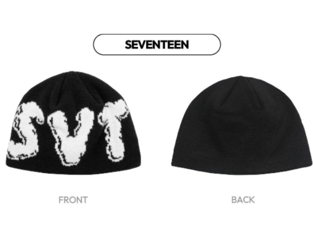 NANA bnb x SEVENTEEN_Beanie 黑色冷帽（SVT), 女裝, 手錶及配件, 帽