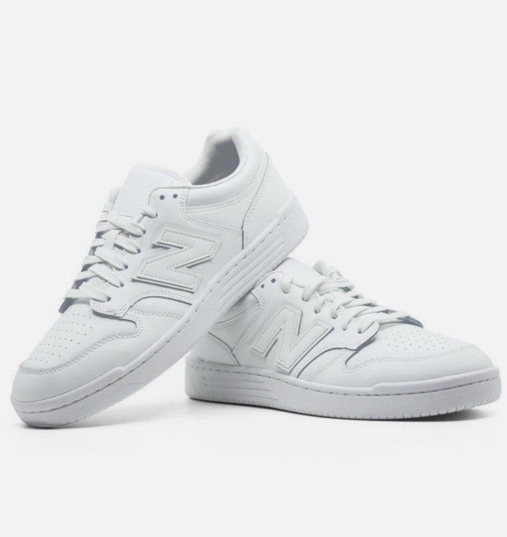 New Balance 480 Triple White US 10 (Category: Sneakers) located in Rodriguez. Submitted by dewamns (Listing ID 1412104234, Image 1). Description: slightly deformed box Brand new | Authentic Pick up | Ship Montalban, Rizal.