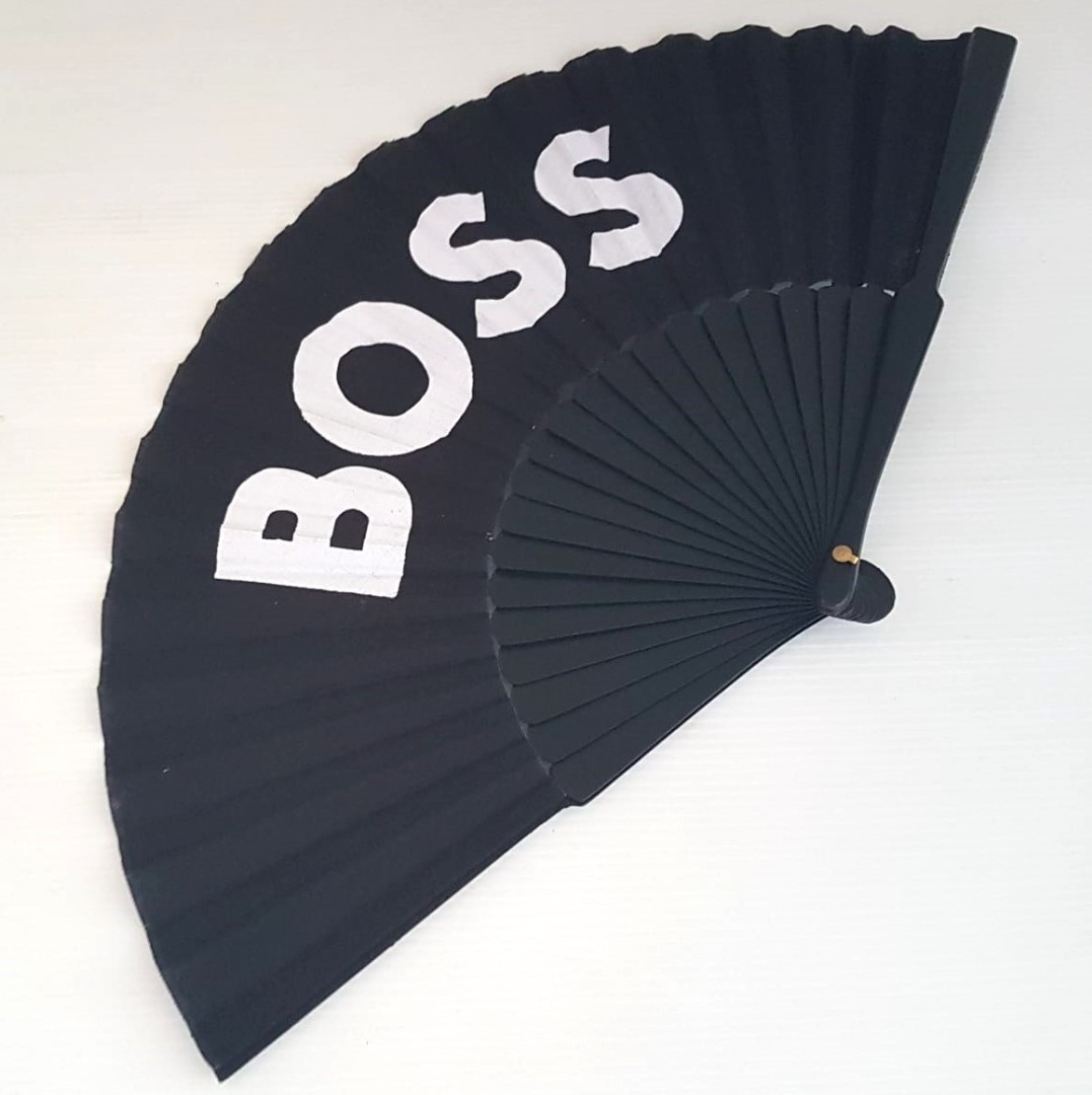 Original Hugo Boss Fan, BOSS Handheld Shade, Cool Black Folding Fan ...