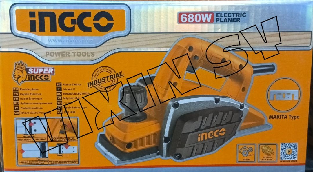 PL6808P INGCO ELECTRIC PLANER 680W (Category: Construction Tools & Equipment) located in Manila. Submitted by trendphile (Listing ID 1412042359, Image 1). Description: Voltage: 220-240V~50/60Hz Input power: 680W No-load speed: 16000rpm Planning width&depth: 82x1mm Heavy duty aluminum base Aluminum side cover Include: 1 Pcs socket wrench 1 Pcs parallel guide Packed by color box 𝐖𝐄 𝐀𝐑𝐄 𝐎𝐏𝐄𝐍 𝐍𝐎𝐖 ‼️ No electricity? No problem, meet your n