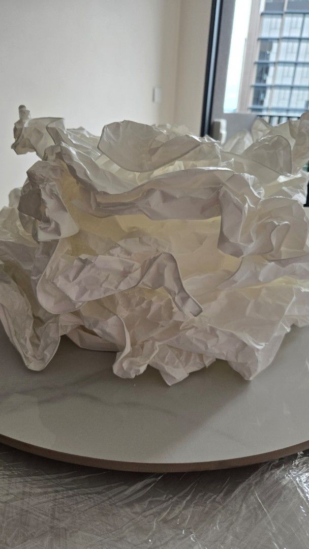 Scandinavian Pendant Lamp (Category: Lighting) located in Singapore. Submitted by _jo_xx (Listing ID 1412013231, Image 3). Description: - Elegant white paper pendant lamp - Diameter: 65-70cm after folded - Selling as does not suit my house.