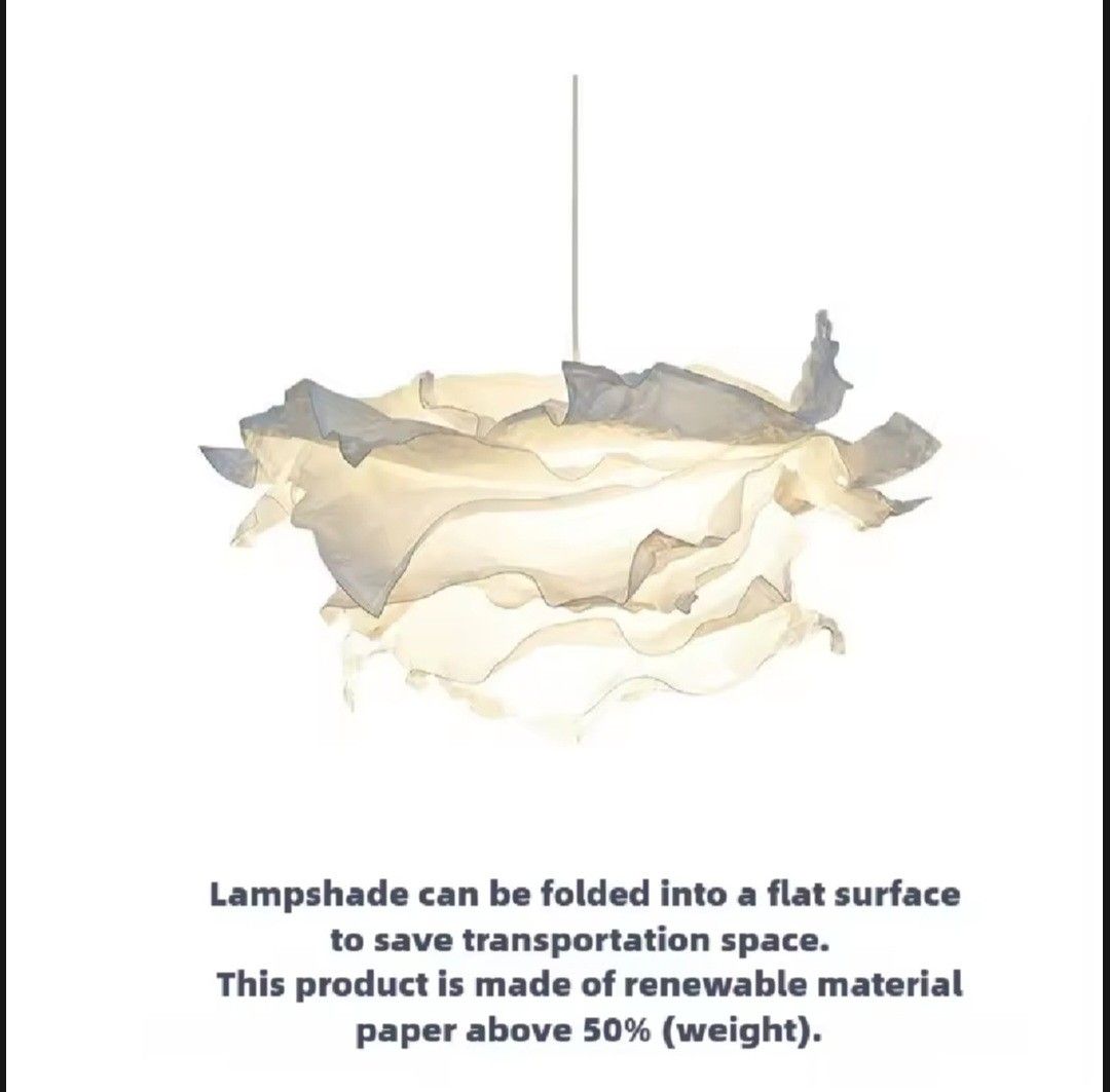 Scandinavian Pendant Lamp (Category: Lighting) located in Singapore. Submitted by _jo_xx (Listing ID 1412013231, Image 2). Description: - Elegant white paper pendant lamp - Diameter: 65-70cm after folded - Selling as does not suit my house.