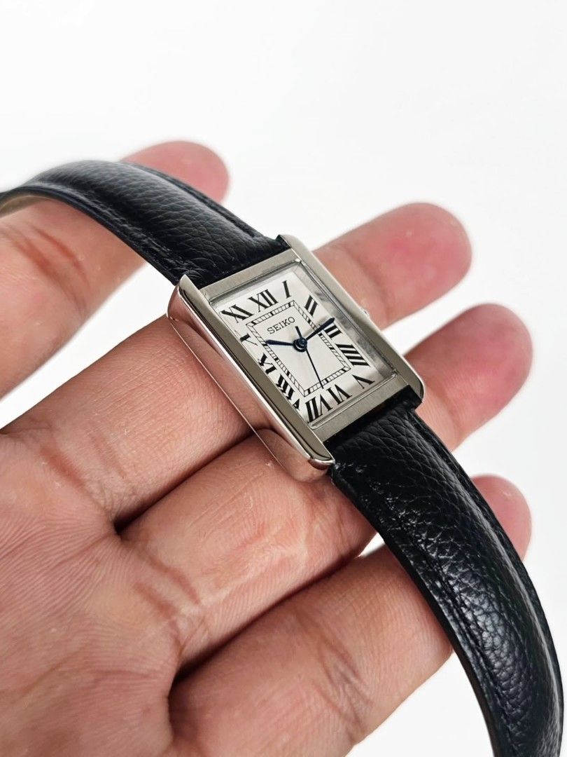 Seiko Tank Mod (Category: Luxury Watches) located in Makati City. Submitted by timeless_watches_ph (Listing ID 1412077762, Image 3). Description: 24mm x 31mm Case (Ladies) 31mm x 41mm (Mens) Seiko VJ22/VJ24 Quartz Movement Black leather strap Stainless Steel Case Note: This is a custom built MOD watch..