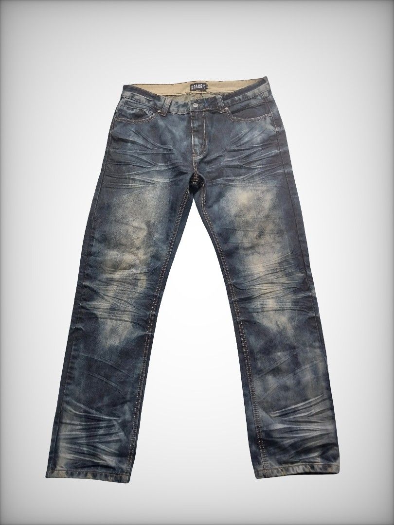 Sparky Jeans - Distressed Denim (Category: Jeans) located in Quezon City. Submitted by speakingof.666 (Listing ID 1411987881, Image 1). Description: Sparry Whisker Jeans 34 x 41 PHP 500 Issues ; None.