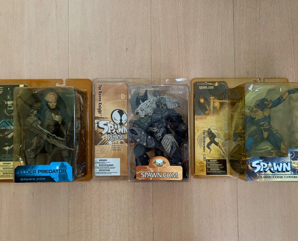 Spawn Mcfarlane (Category: Toy Figures) located in Singapore. Submitted by starmax7 (Listing ID 1412002779, Image 1). Description: - Selling as a set of 3 figures only - Still in original packaging - MISB - COD @ Queenstown MRT.