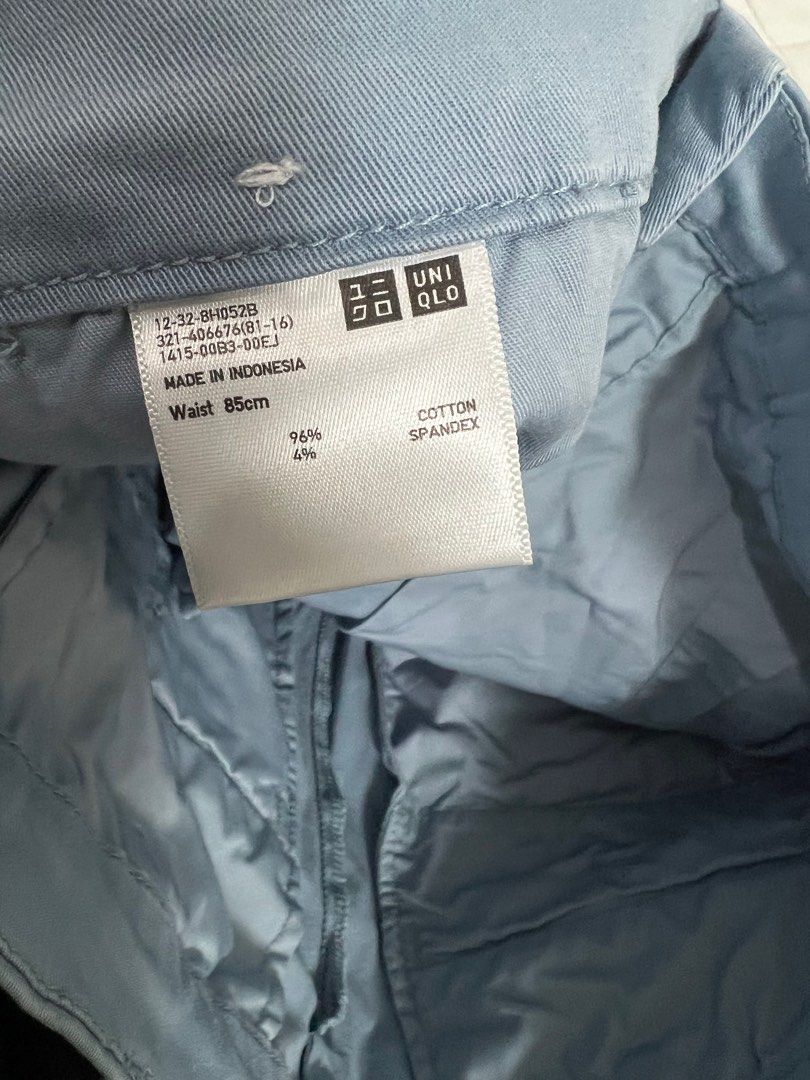 Uniqlo Chino Pants - Light Blue (Category: Chinos) located in Quezon City. Submitted by biancaaaax (Listing ID 1412058296, Image 2). Description: Shipping c/o buyer .