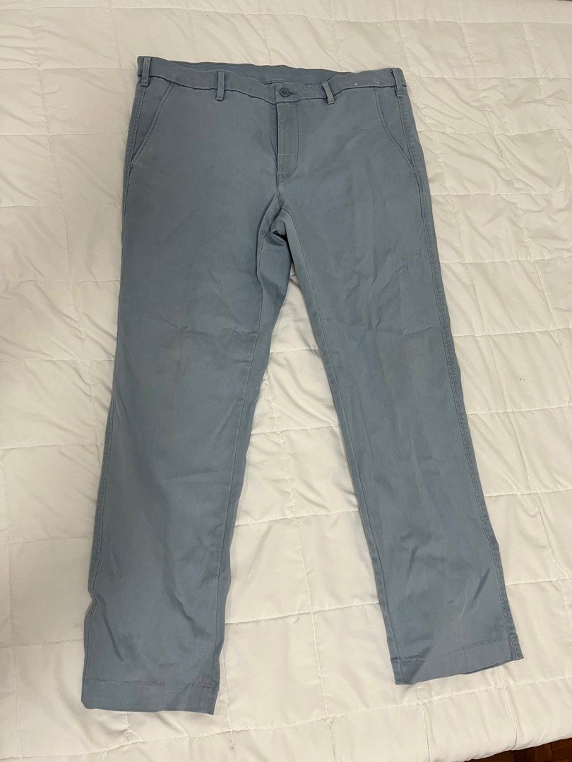 Uniqlo Chino Pants - Light Blue (Category: Chinos) located in Quezon City. Submitted by biancaaaax (Listing ID 1412058296, Image 1). Description: Shipping c/o buyer .