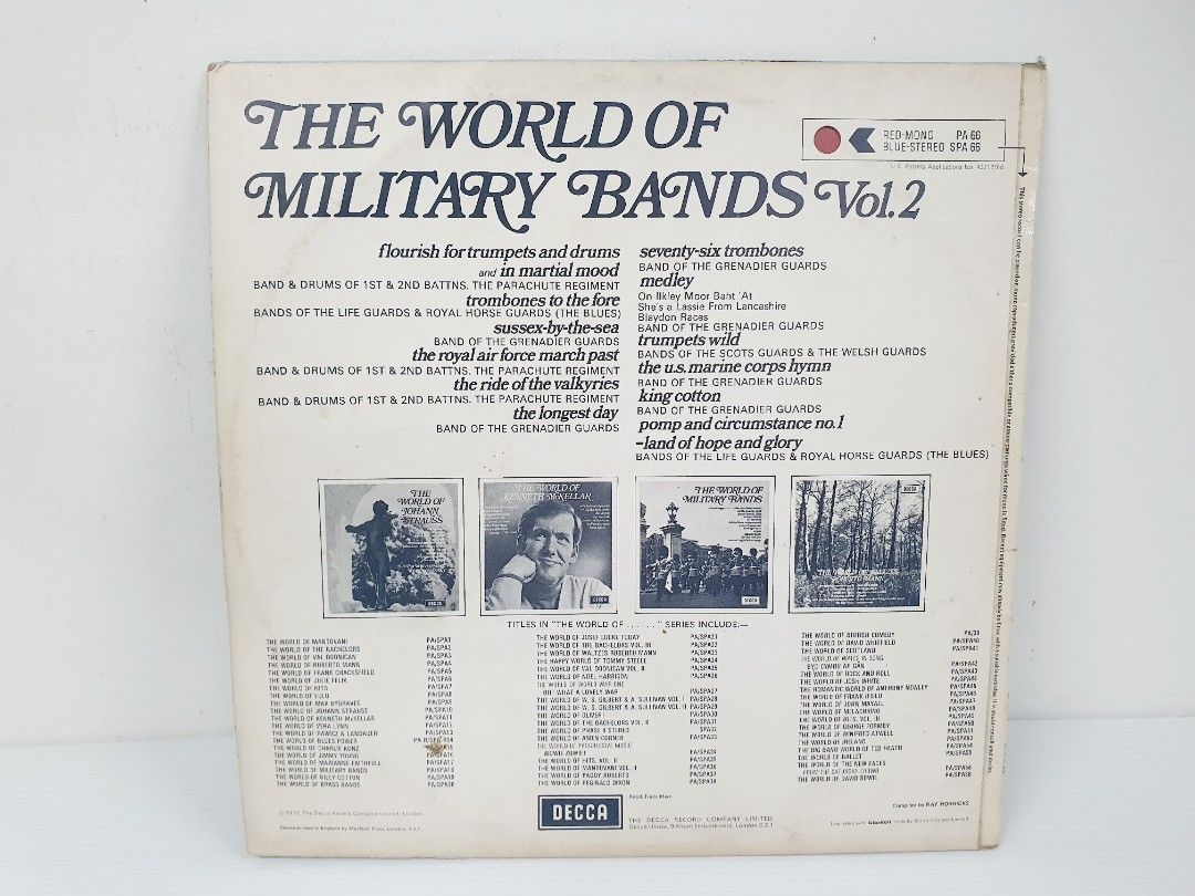 1970 THE WORLD OF MILITARY BANDS VOL. 2 VINYL LP RECORD VINTAGE ENGLAND ...