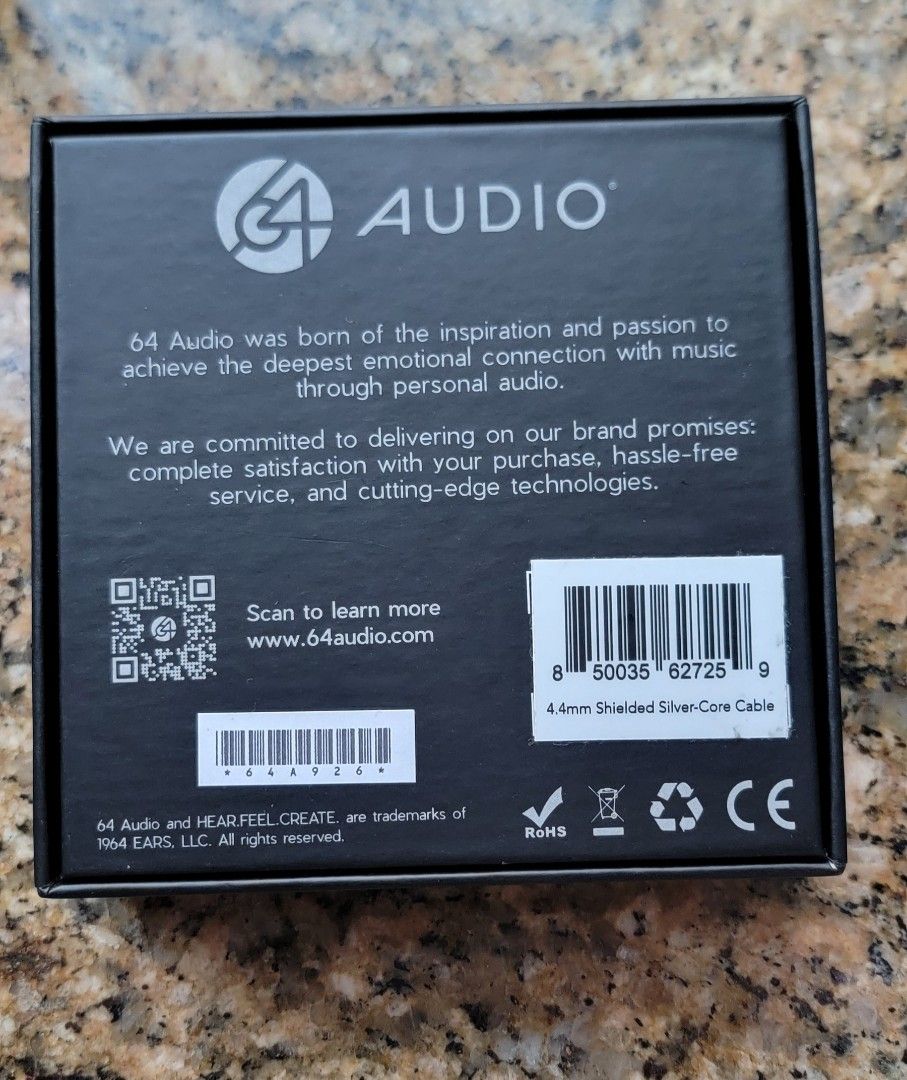 64 Audio 4.4mm Shielded Silver-Core Cable, 音響器材, 耳機- Carousell
