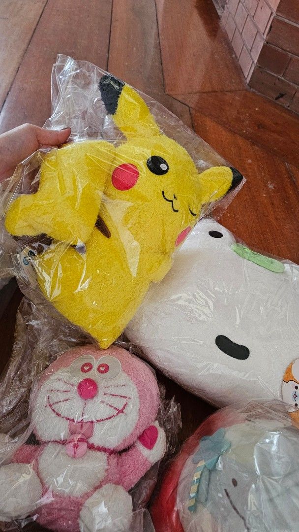 Bundle Assorted Plush Toys - Pikachu, Doraemon, Sumikko Gurashi (Category: Plushies & Soft Toys) located in Cainta. Submitted by anegov (Listing ID 1412168594, Image 2). Description: NEW YEAR SALE 2k BUNDLE! Take-all for Php2,000 only, from personal collection. San-x, Pokemon, Demon Slayer, Miffy, Kapibarasan, Sirotan, Doraemon Sakura, etc. Assorted big plushies and charms + freebies. Almost all have papertags Shipping fee c/o buyer. ❗️Please see