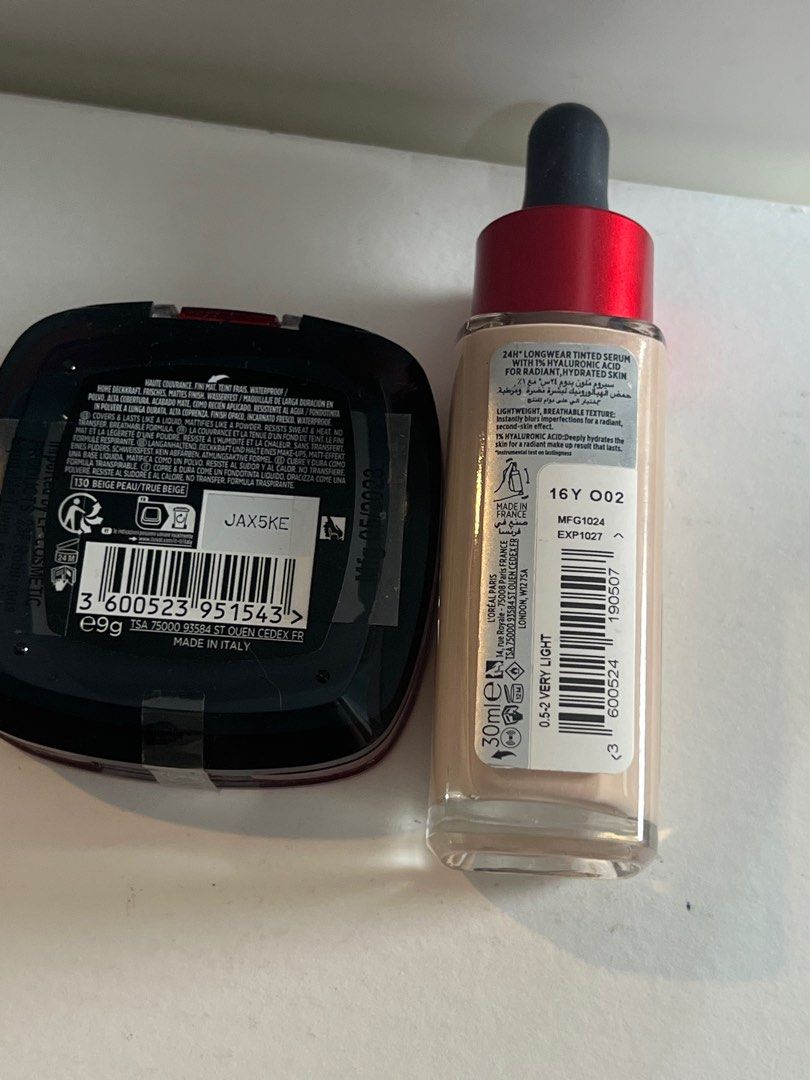 BUNDLE L'Oreal Infallible 24H Foundation Serum & Powder (Category: Makeup) located in Manila. Submitted by randomcollectives (Listing ID 1412186347, Image 3). Description: Powder is sealed. Serum foundation Swatched only. -Really good formula. Very breathable but has coverage. You can use it like a moisturizer using hands to apply. Shade: 0.5-2 VERY LIGHT & 130 BEIGE (Powder) Original price is ₱999 (serum foundation) & ₱899 (Powder) online/ in-st