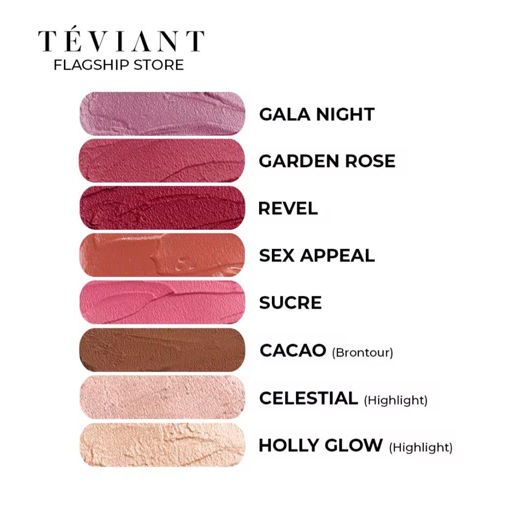 BUNDLE Teviant Velvet Drop Blush - Revel & Cacao (Category: Makeup) located in Manila. Submitted by randomcollectives (Listing ID 1412318533, Image 3). Description: Unopened. Sold as a set. Shades: Revel and Cacao (great bronzer shade) Original price is ₱595 each online/ in-store (₱1,190 for both) MOP: GCASH, BDO, BPI Delivery via Grab / Lalamove ONLY (to be shouldered by customer) NO MEETUPS. NO LOW BALLERS..