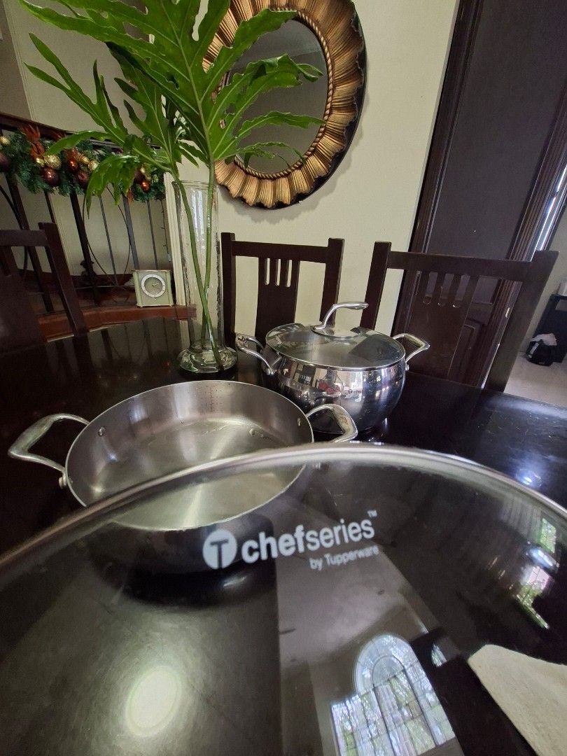 Chefseries by Tupperware Cookware Set (Category: Cookware & Accessories) located in Ilagan. Submitted by dbankerscloset (Listing ID 1412170399, Image 3). Description: - Chefseries by Tupperware cookware set. - Made of durable stainless steel. - Features a sleek, modern design. - Offers versatile cooking options. - Ideal for any kitchen. 15k each 2ok for 2.