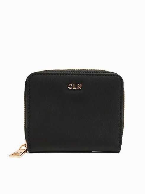 CLN Black Zip Around Wallet (Kalene) (Category: Wallets & Card holders) located in Pasig City. Submitted by jultzn (Listing ID 1412257845, Image 1). Description: - Black zip-around wallet - Gold-tone hardware - "CLN" brand initials - Compact size - With CLN Red paperbag, box .