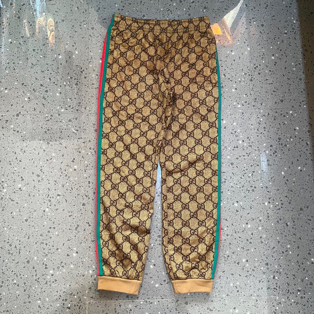 gucci monogram jogger (Category: Luxury Apparel) located in Santo Tomas. Submitted by denev17 (Listing ID 1412288856, Image 1). Description: gucci monogram jogger size 28-34 length 36 good as new 800 freeship.