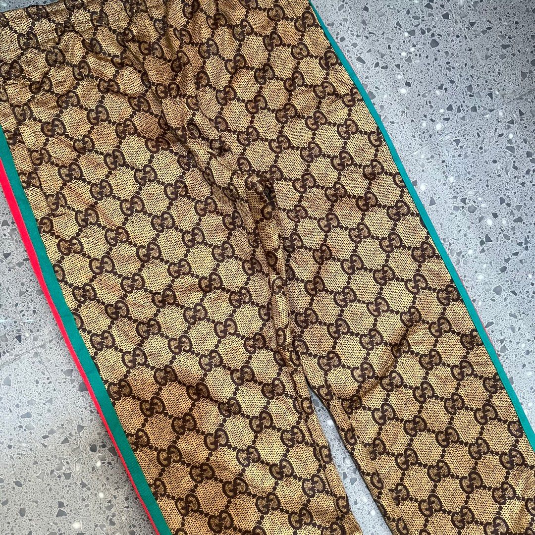 gucci monogram jogger (Category: Luxury Apparel) located in Santo Tomas. Submitted by denev17 (Listing ID 1412288856, Image 2). Description: gucci monogram jogger size 28-34 length 36 good as new 800 freeship.
