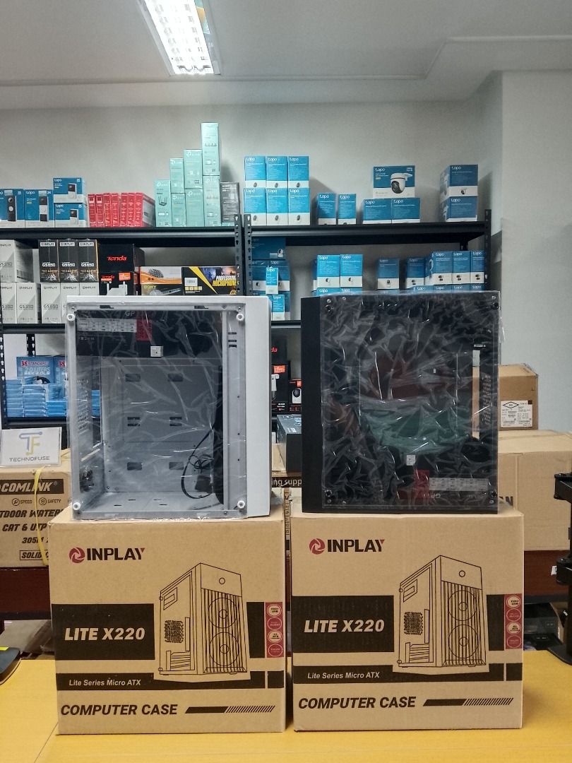 Inplay Lite X220 G200 Black/White mATX/ ITX PC Case with 2 RGB Fans and ...