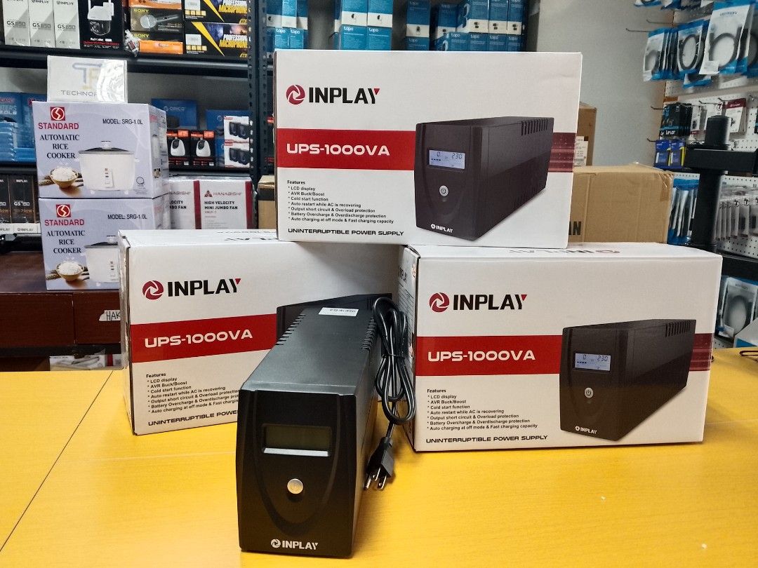 Inplay UPS 1000VA LCD Display (Category: Other Accessories) located in Pasig City. Submitted by mahara1624 (Listing ID 1412302071, Image 1). Description: Brand New and Original Items 🏍️ Same Day Delivery - Lalamove delivery within Metro Manila - For walk-ins: Always PM first for item availability - We are also open for night time deliveries 🧰 Warranty: - 7 days store warranty for factory defects - 1 Year warranty assistance on selected items 💵
