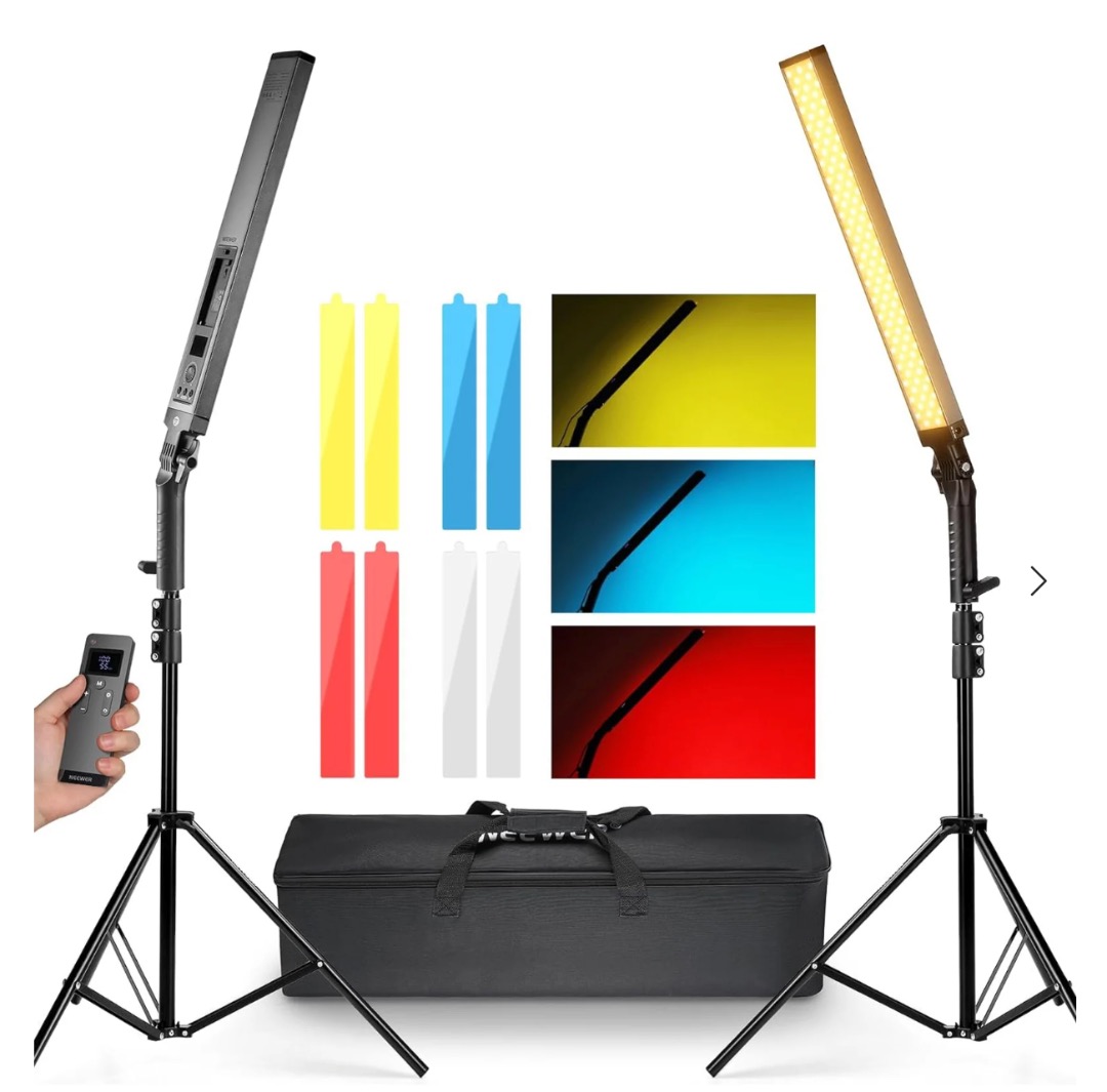 NEEWER BH20B 21W LED Video Light Stick Kit (2-pack), Photography ...