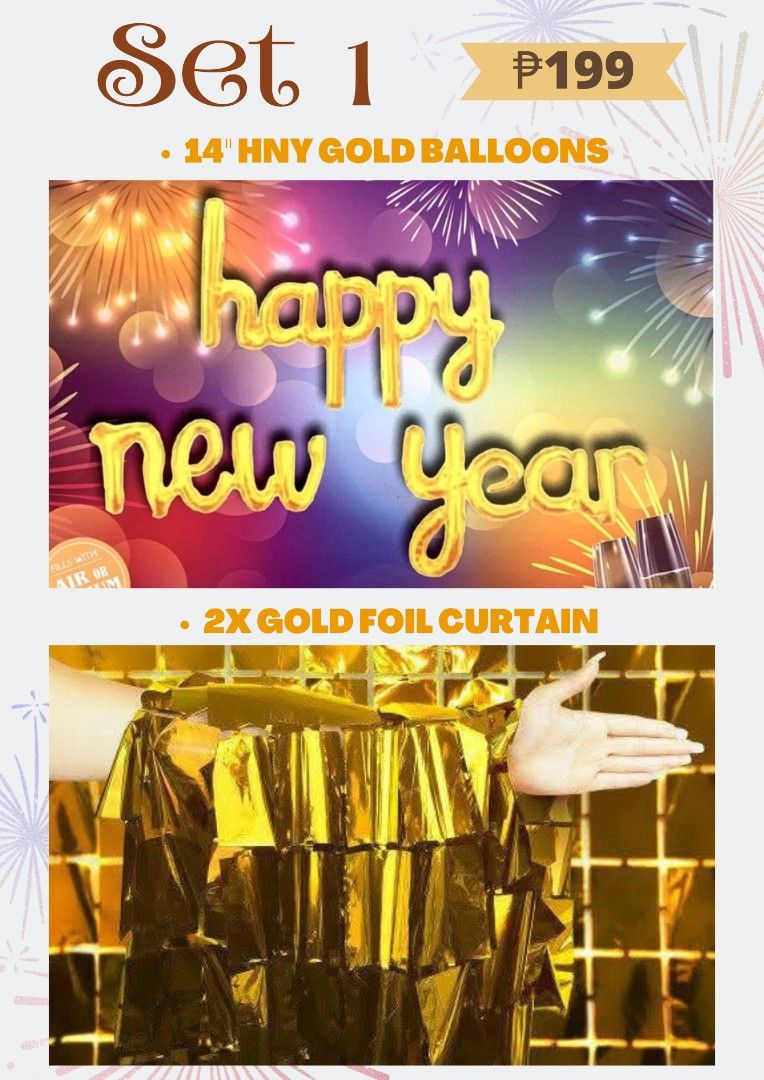 NEW YEAR BALLOON SETS PARTY DECORATION (Category: Occasions & Party Supplies) located in Paranaque City. Submitted by iloveem (Listing ID 1412319446, Image 3). Description: Prices in photo!.